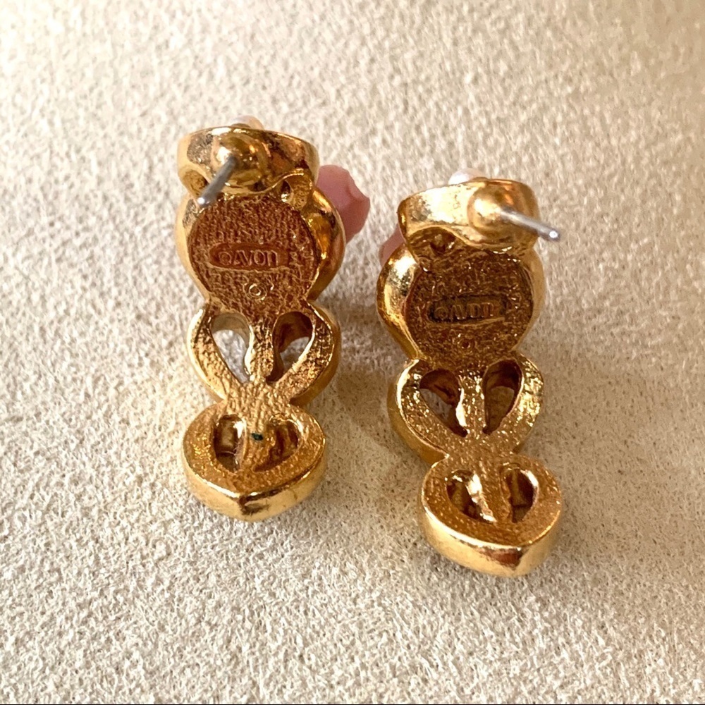 Rose PEARL Vintage AVON EARRINGS - Picture 8 of 8